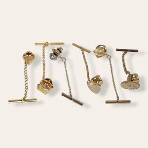 Set of 6 Vintage Tie Pins with Chains